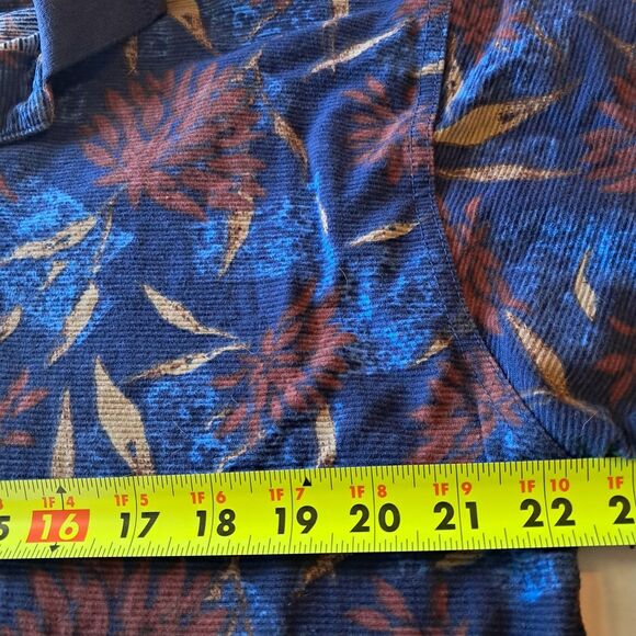 Joe Marlin Polo Shirt Mens Large Blue Floral Short Sleeve - Picture 10 of 11